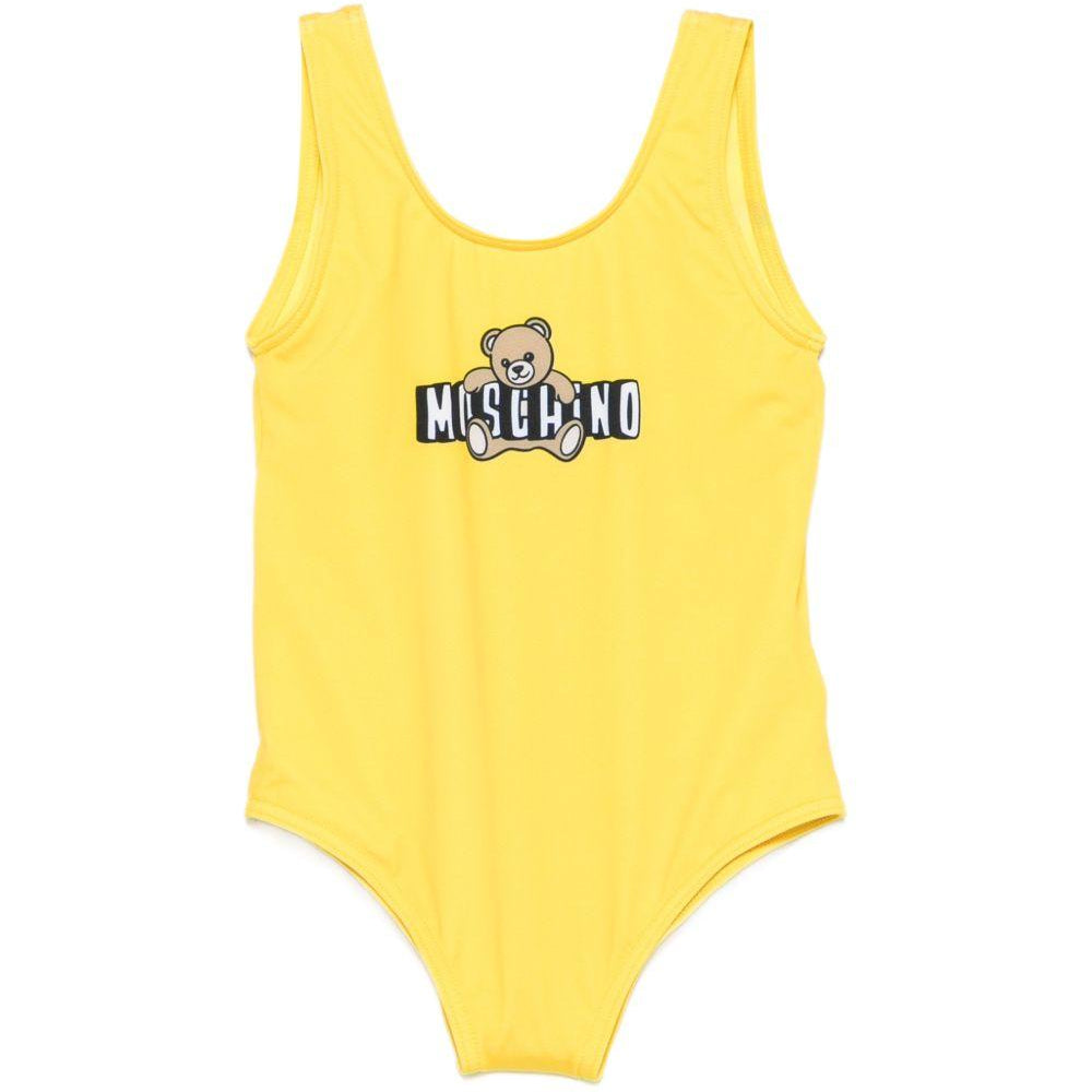 Costume intero per neonata Moschino Kids giallo con stampa Teddy sul davanti M2L00ALKA11 50577 MOSCHINO KIDS
