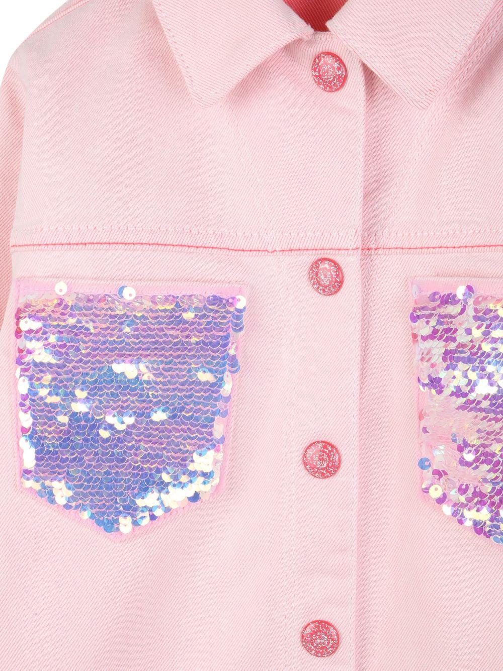 Giacca per bambina Billieblush rosa con tasche in paillettes U22156 S51 BILLIEBLUSH KIDS
