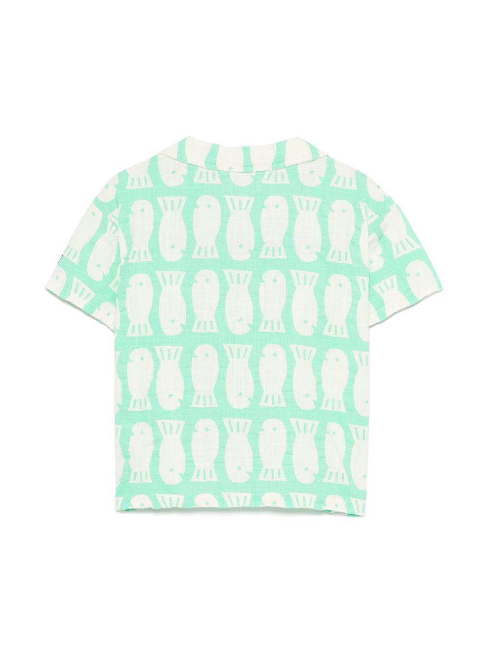 Camicia per bambino Bobo Choses Lucky Fish verde con stampa grafica B125AC025 331 BOBO CHOSES