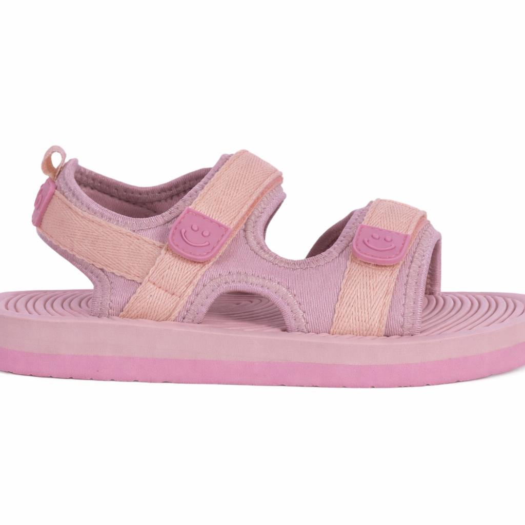 Sandali per bambina Molo rosa con fasce e motivo smile 7S26U301 5606 MOLO KIDS