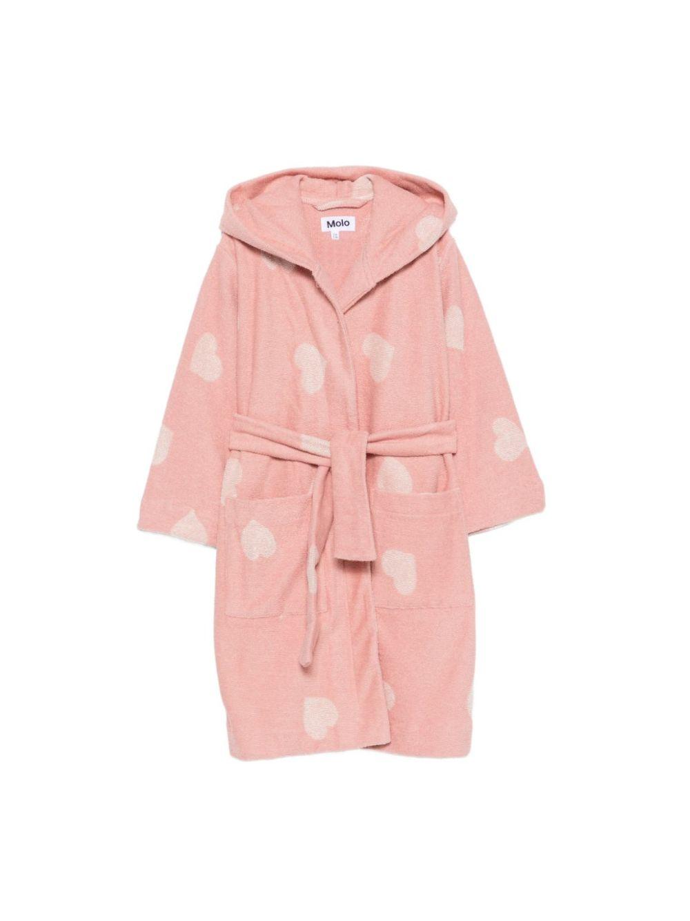 Accappatoio per bambina Molo Kids rosa con motivo a cuori 7W26W401 5873 MOLO KIDS
