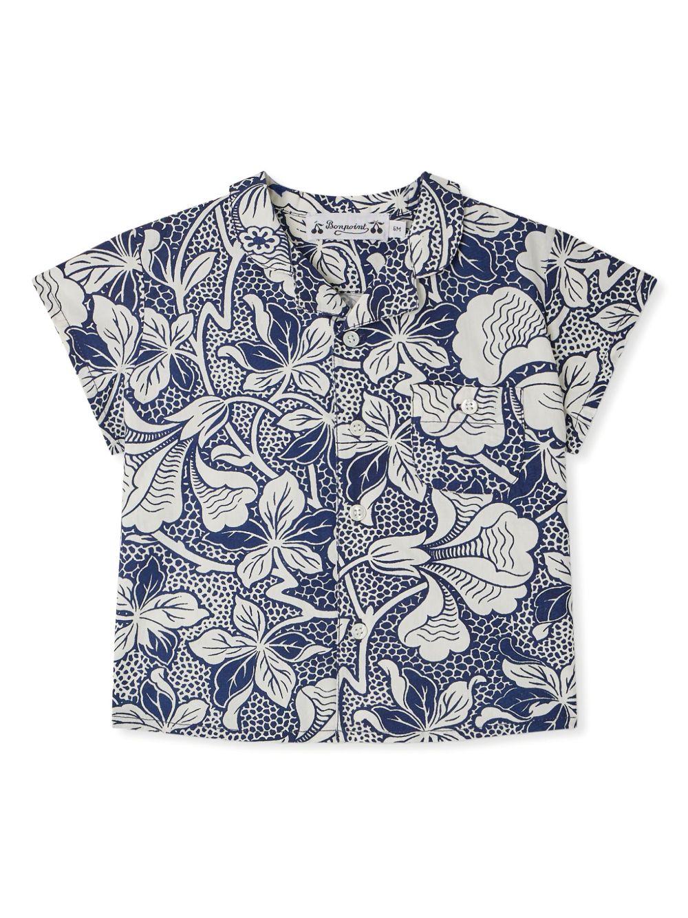 Camicia Gerald per neonato Bonpoint blu con colletto alla cubana S05YSHW00011 515 BONPOINT