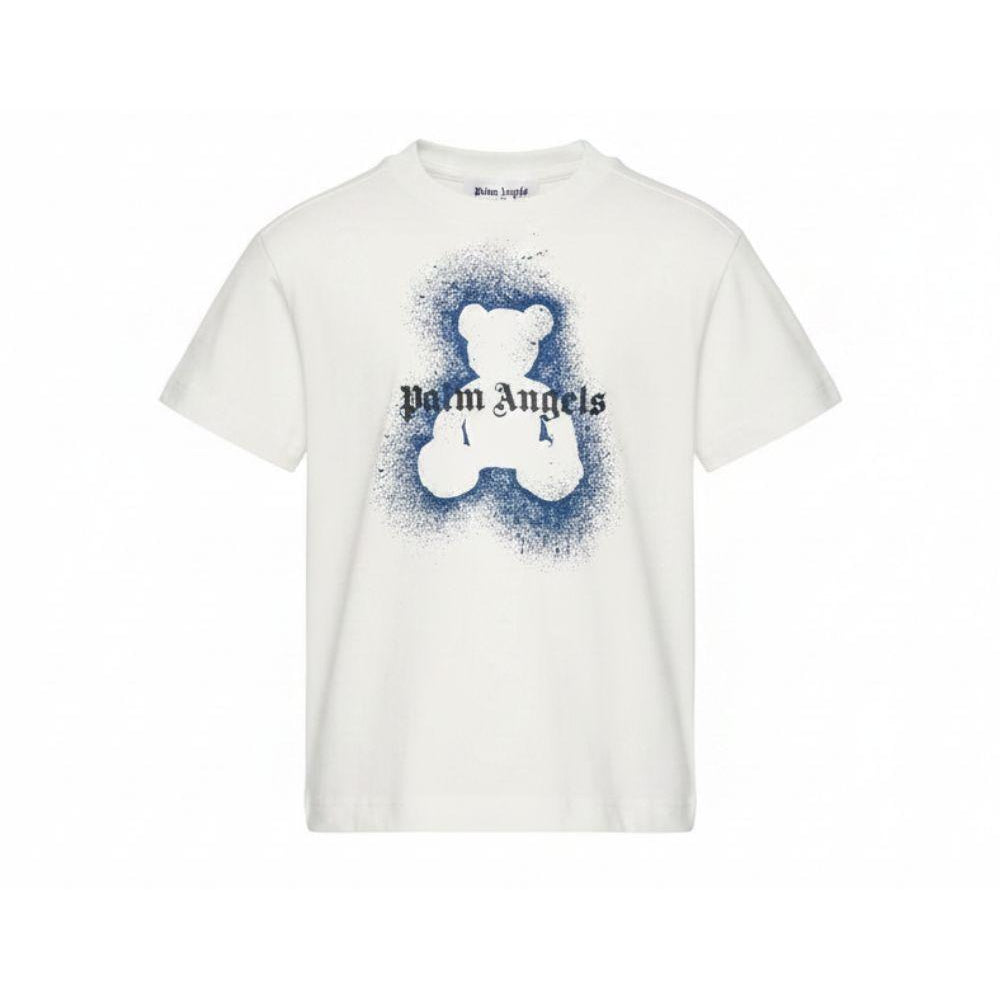 T-shirt per bambino Palm Angels Kids bianca con stampa grafica PBAA003S26JER006 002 PALM ANGELS KIDS