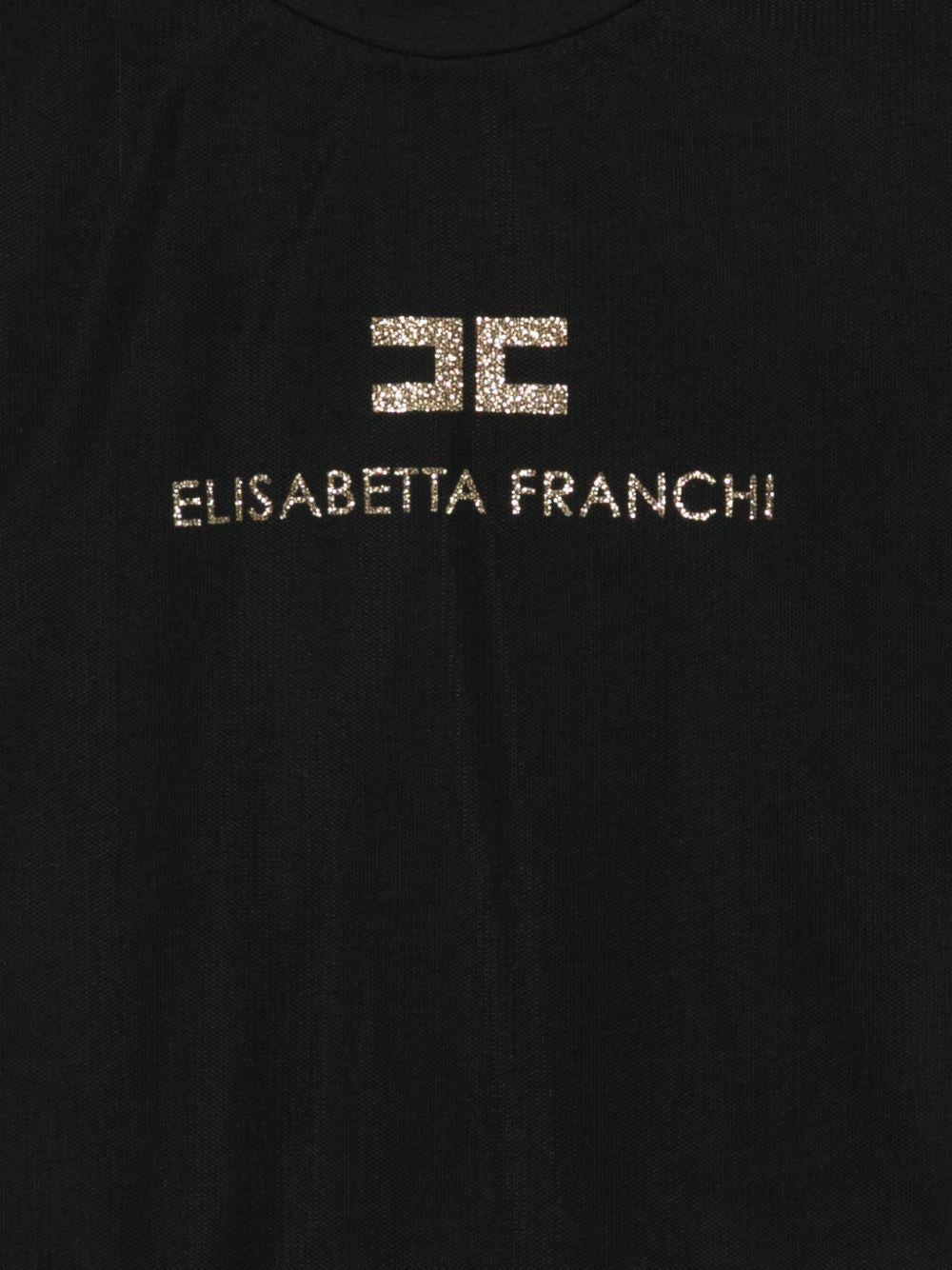 T-shirt per bambina Elisabetta Franchi La Mia Bambina nera con dettaglio logo EFTS2550JE006 N005 ElISABETTA FRANCHI KIDS