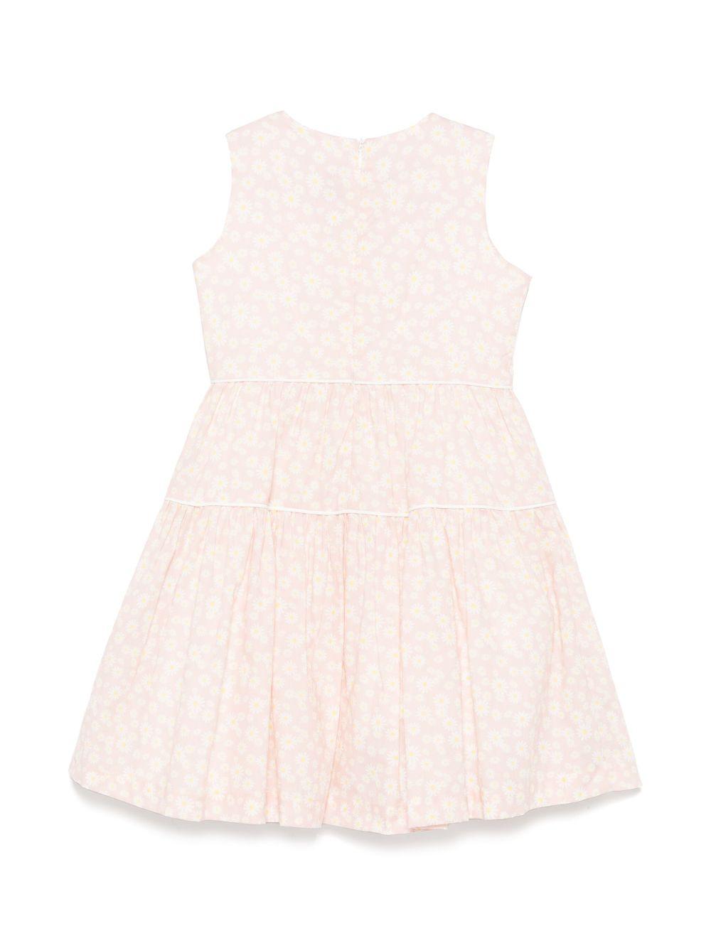 Abito con stampa a fiori per bambina Il Gufo rosa con fodera integrale P25VA319C4138 320 IL GUFO