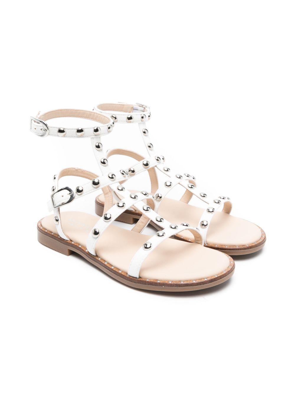Sandali per bambina Monnalisa bianco con borchie 87E014 5745 0001 MONNALISA