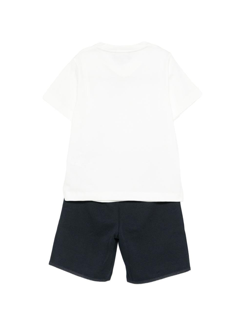 Tuta per bambino Emporio Armani Kids bianco con dettaglio logo EB001621 AF13715 MZ825 EMPORIO ARMANI KIDS