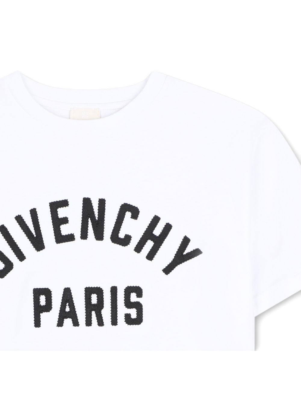 T-shirt per bambini Givenchy Kids bianca con stampa logo sul davanti H31345 10P GIVENCHY KIDS