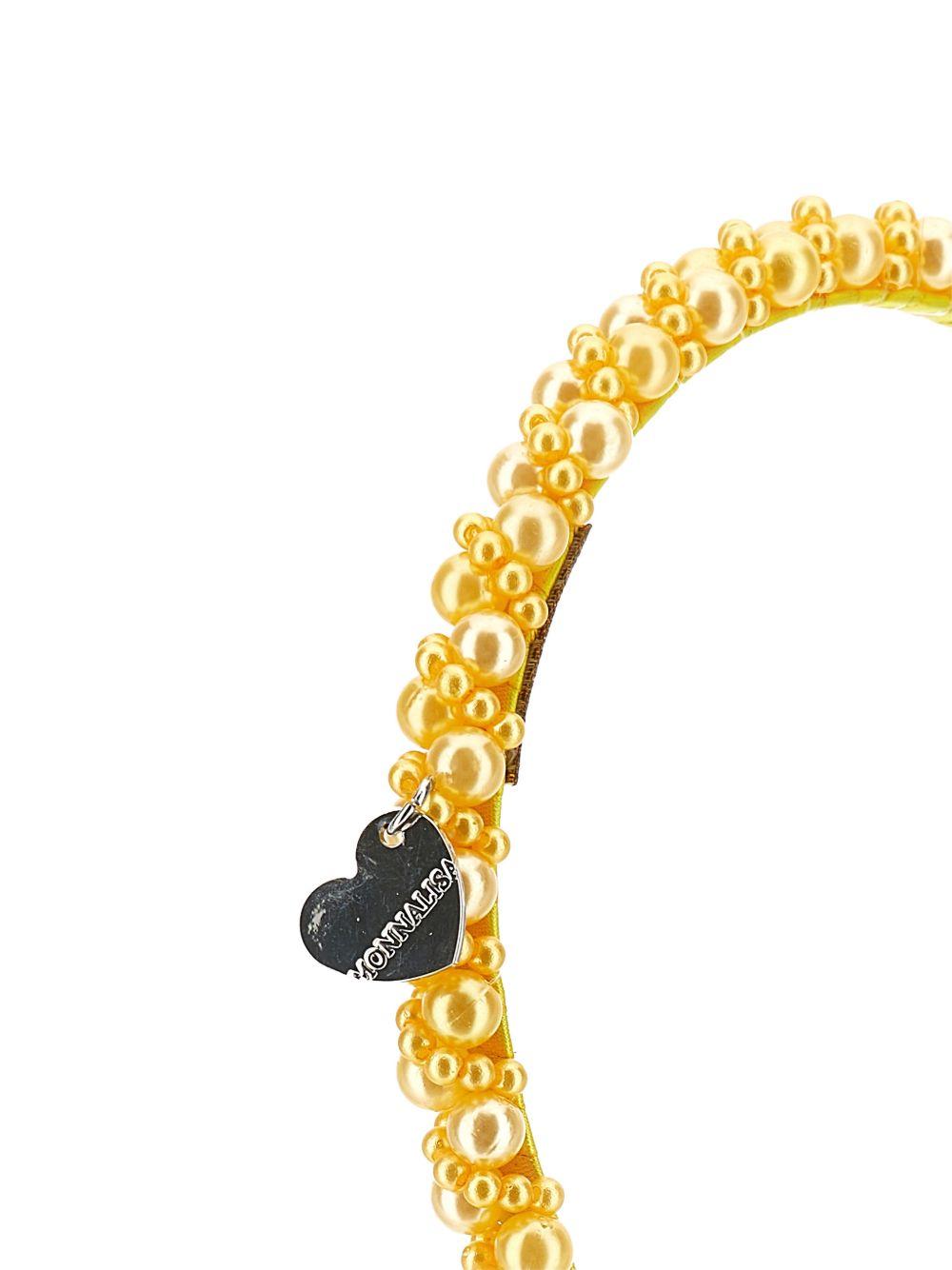 Cerchietto per bambina Monnalisa giallo con decorazione di perle 17G006 7759 0014 MONNALISA KIDS