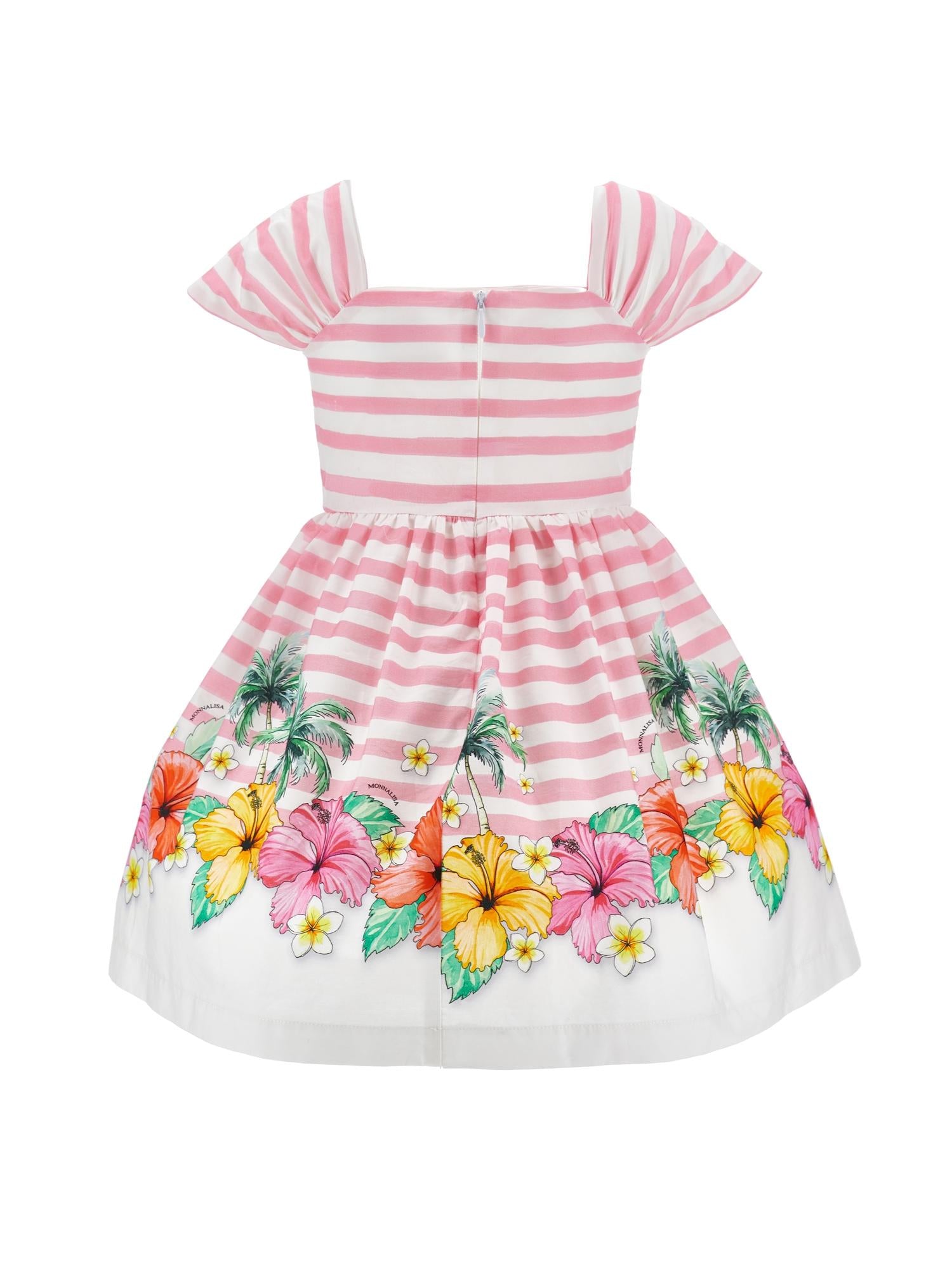 Abito per bambina Monnalisa x Disney rosa con design a righe 11H925 8657 9993 MONNALISA KIDS