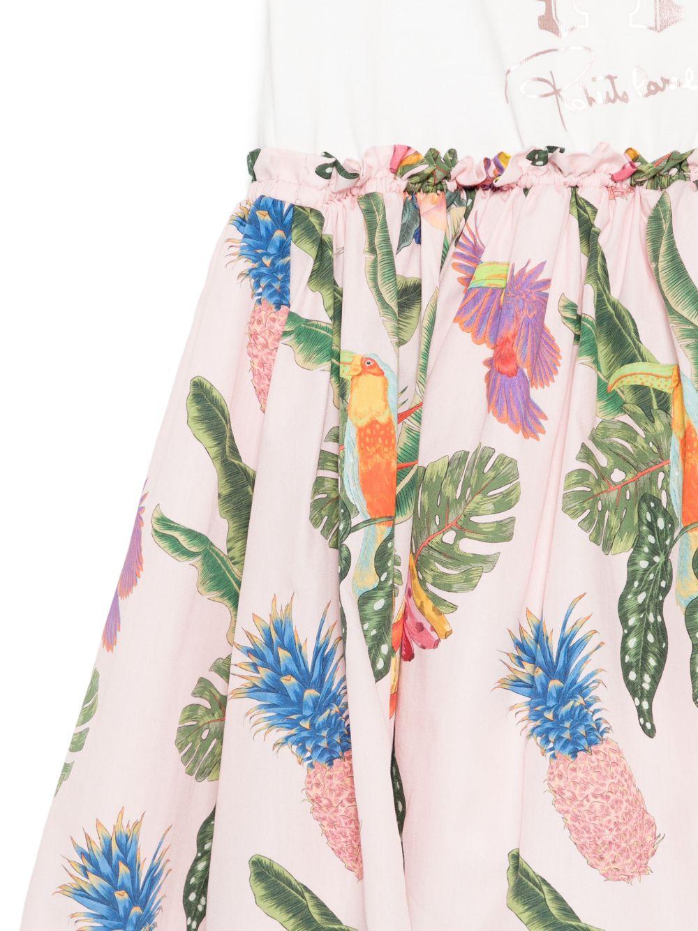 Abito per bambina Roberto Cavalli Kids bianco con gonna con stampa CGP26032VE WHITE ROBERTO CAVALLI KIDS