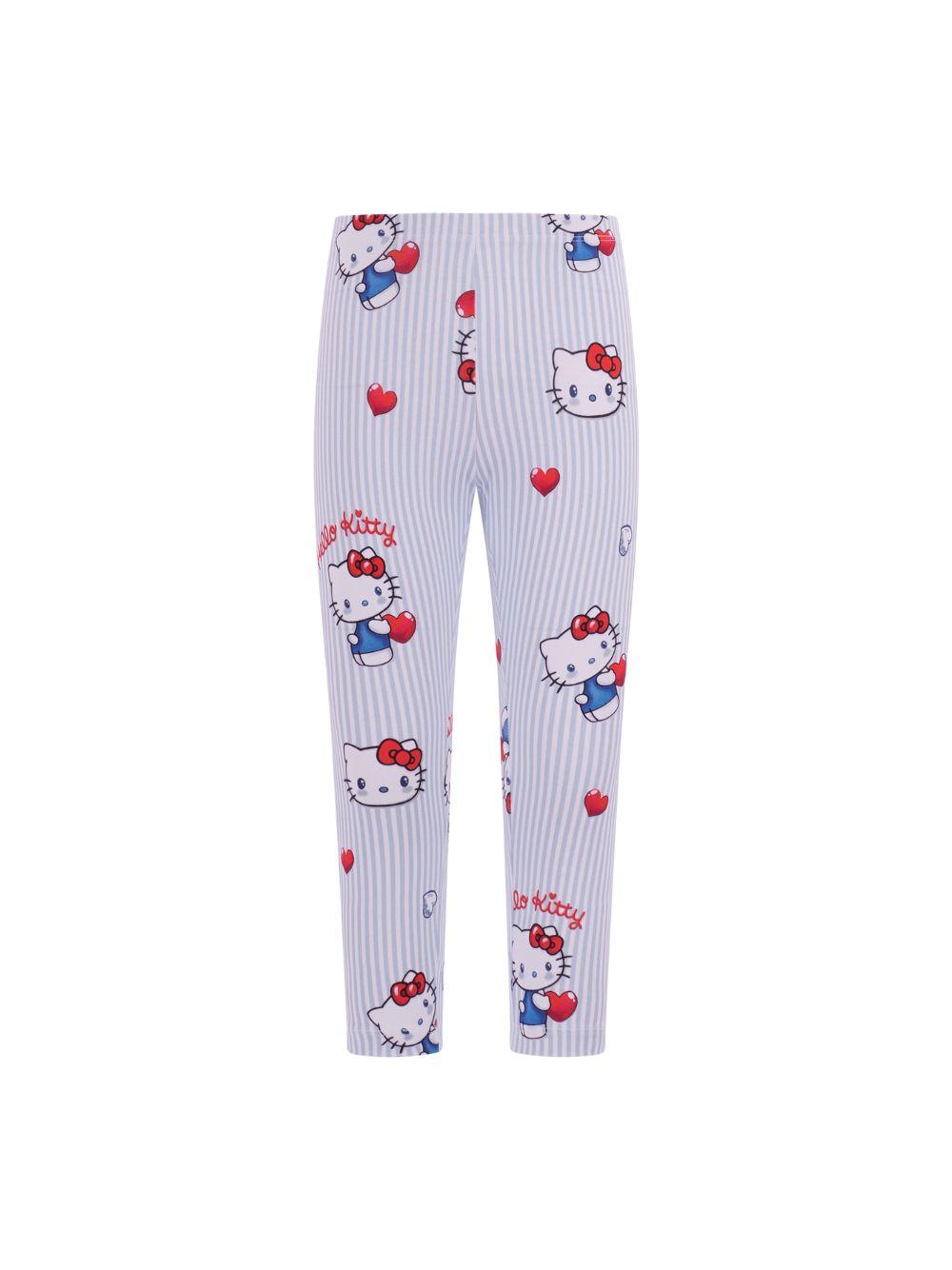 Pantaloni per bambina Monnalisa azzurri con stampa grafica all-over 19G419NP 7749 9958 MONNALISA KIDS