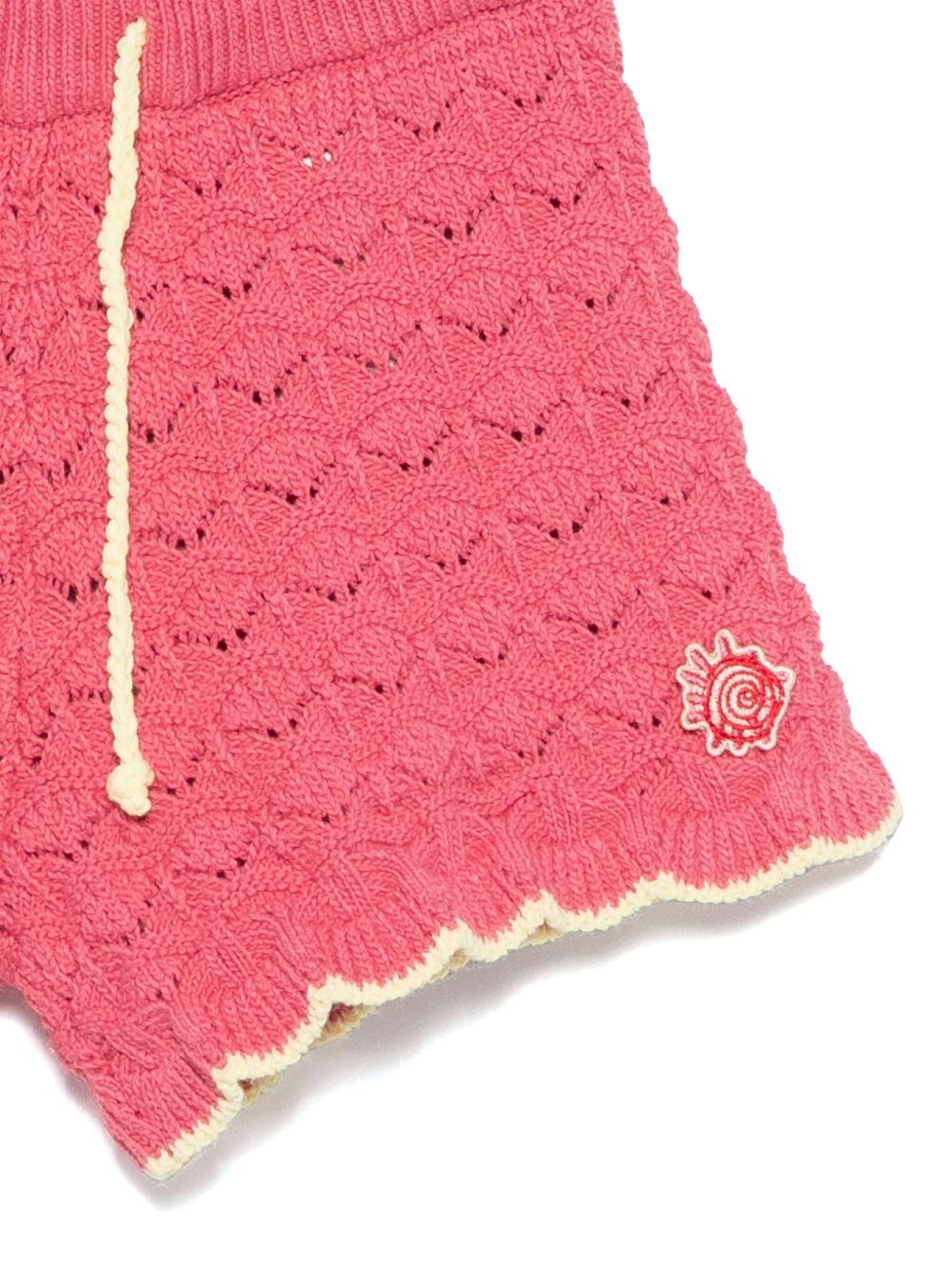 Shorts per bambina Scotch & Soda Kids fucsia in maglia con orlo a smerlo 179304 650 SCOTCH&SODA