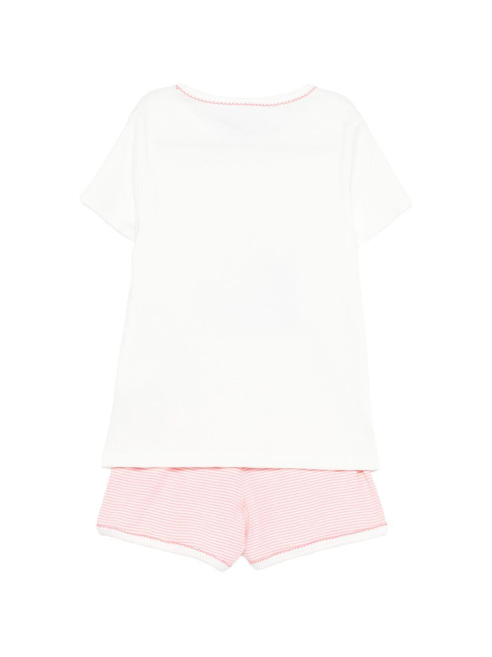Pigiama per bambina Petit Bateau bianco con stampa grafica sul davanti A0FDF 01 PETIT BATEAU KIDS