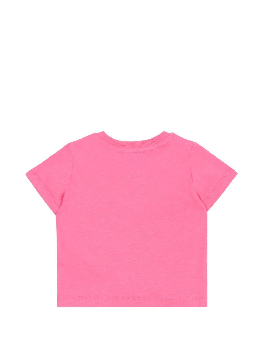 T-shirt per neonata Moschino Kids rosa con motivo Teddy Bear MXM047LAA02 50533 MOSCHINO KIDS