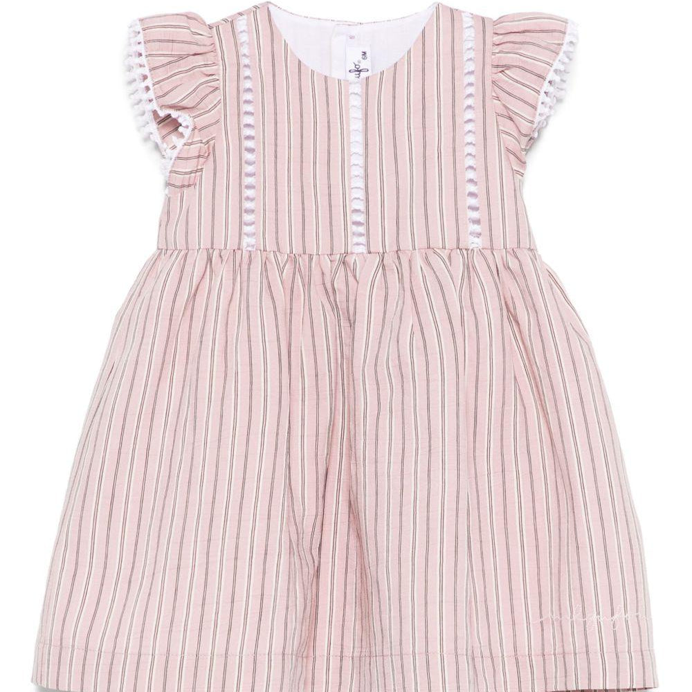 Abito per neonata Il Gufo rosa con motivo a righe verticali P25VM782R1000NB 333 IL GUFO