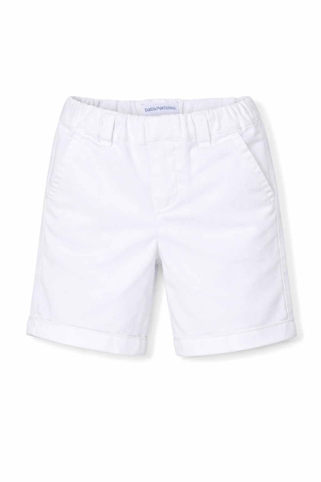 Shorts per neonato Emporio Armani Kids bianchi con placca con logo 8NHS60 4N6YZ 0100 EMPORIO ARMANI KIDS