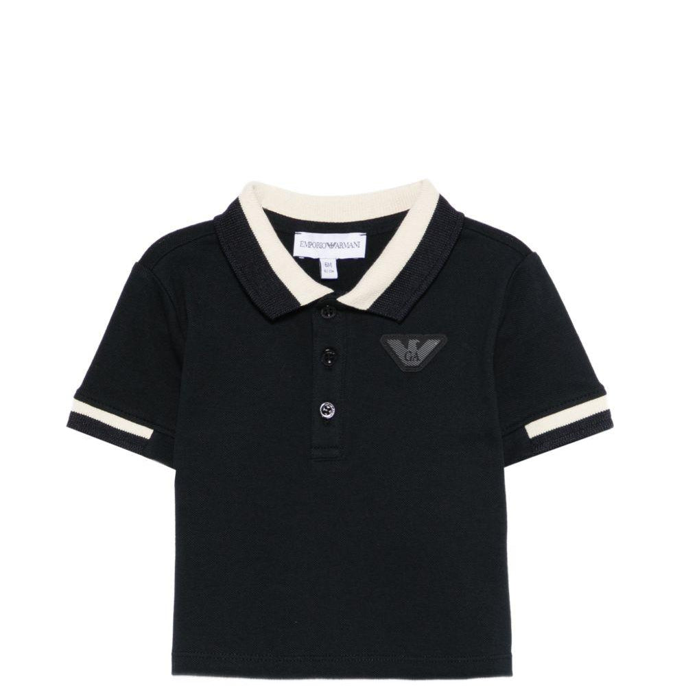 T-shirt per neonato Emporio Armani Kids blu con logo aquila sul davanti EB001322 AF16641 UB118 EMPORIO ARMANI KIDS