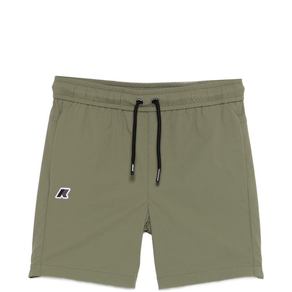 Shorts per bambino K-WAY Kids verde con logo sul davanti K7152BW V15 K-WAY KIDS