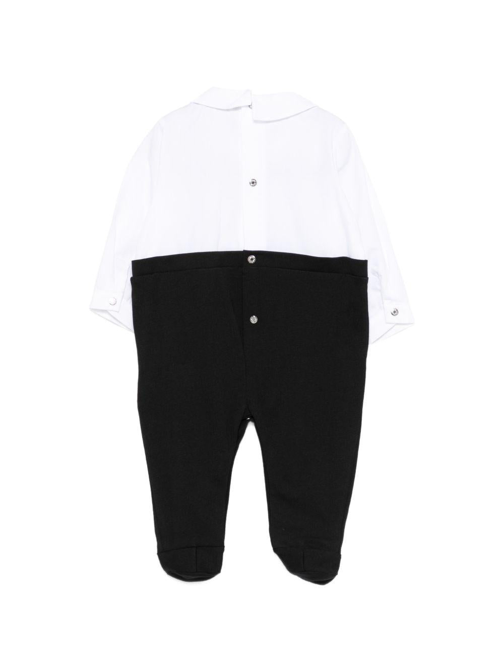 Set tutina e pantaloni per neonato Roberto Cavalli Kids nero con papillon abbinato CLP26013TU BLACK ROBERTO CAVALLI KIDS
