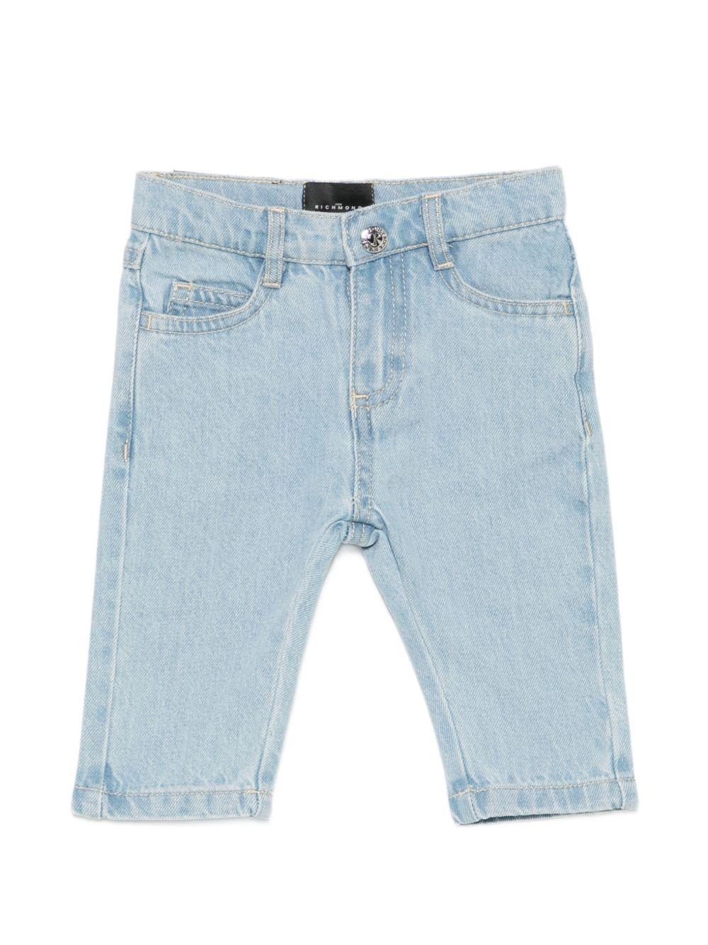 Pantaloni per neonato John Richmond Junior in denim con ricamo logo sul retro RIP26024JE DENIM BLUE LIGHT JOHN RICHMOND KIDS