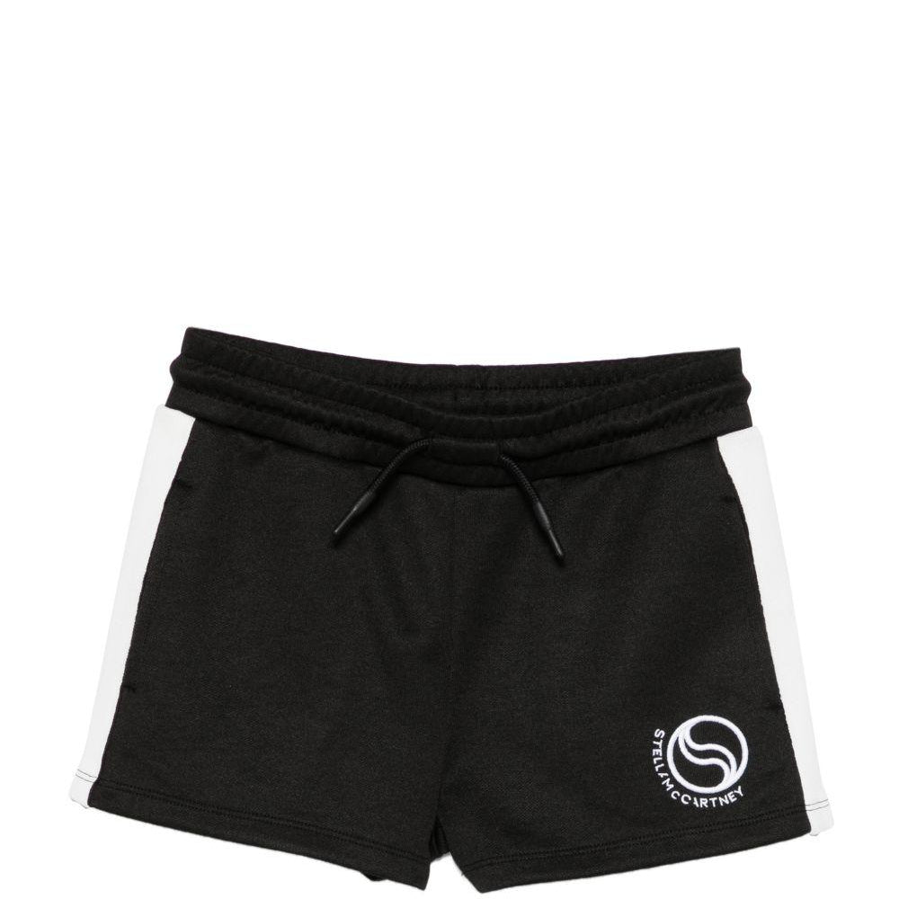 Shorts per bambina Stella McCartney Kids neri con logo sul davanti TY6D19 Z3498 930 STELLA McCARTNEY KIDS
