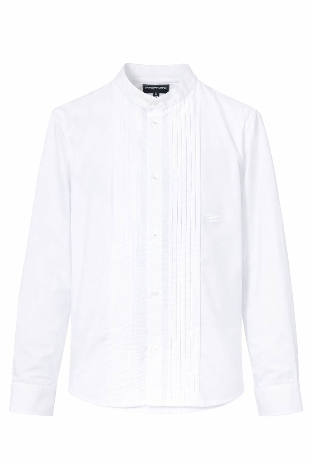 Camicia per bambino Emporio Armani Kids bianca con pettorina plissettata 6H4CJ8 4N3GZ 0100 EMPORIO ARMANI KIDS