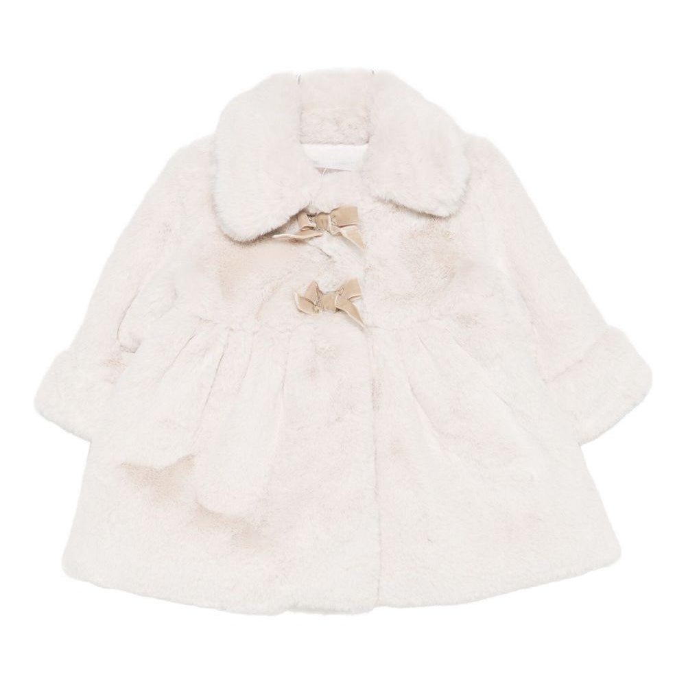 Cappotto per neonata La Stupenderia beige con colletto alla Peter Pan 1TCGB24 W25 LA STUPENDERIA