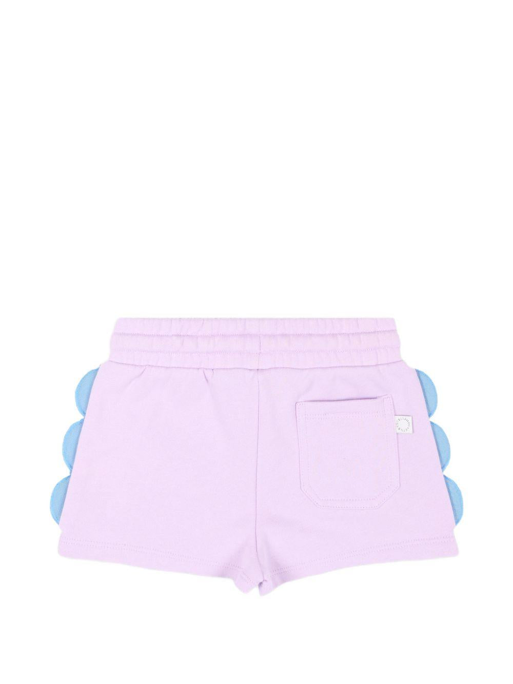 Shorts per neonata Stella McCartney Kids lilla con applicazioni laterali TY6059 Z3409 539 STELLA McCARTNEY KIDS