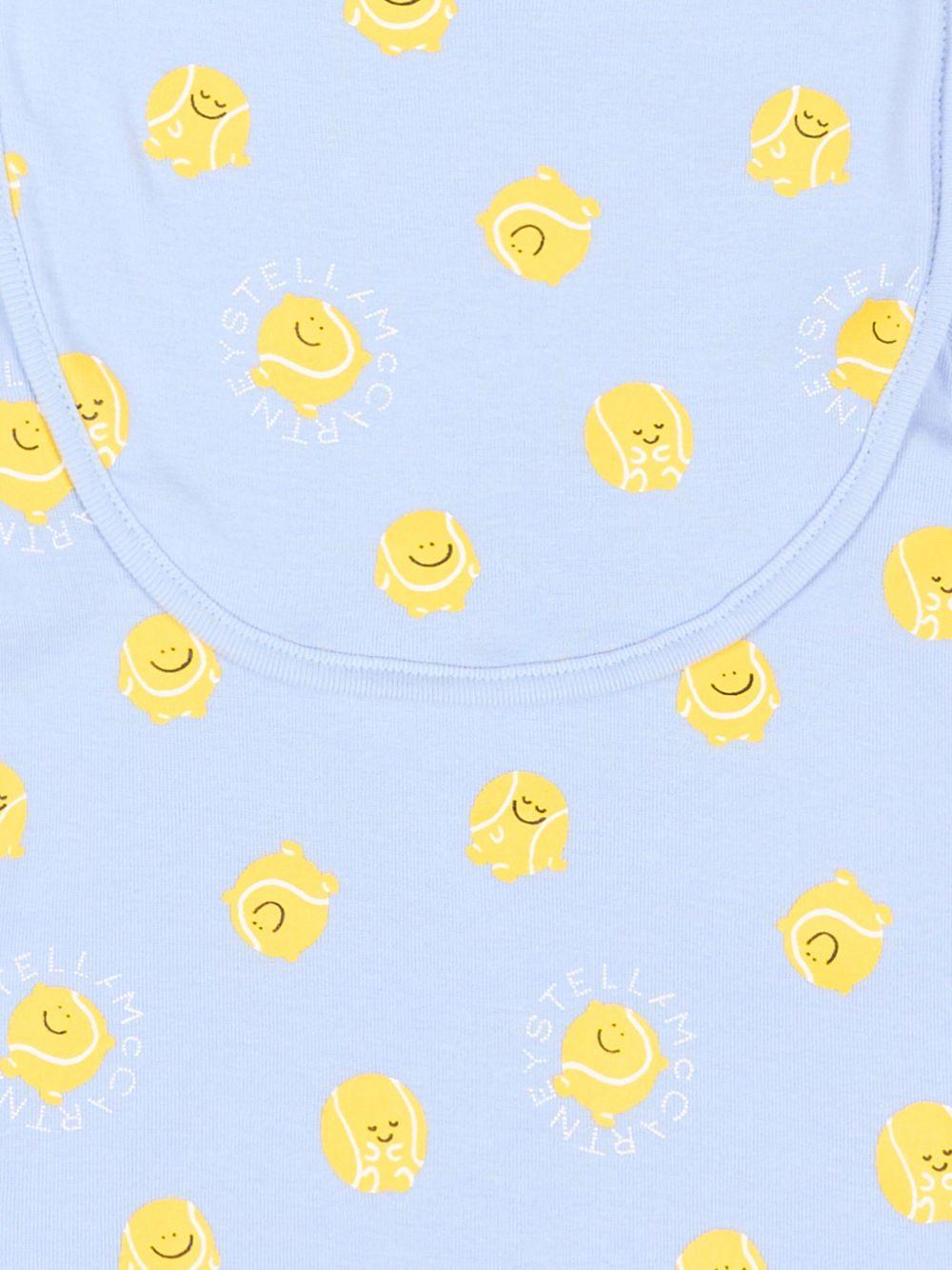 Set tutina e bavaglino per neonato Stella McCartney Kids azzurra con stampa all-over TYB530 Z3647 602MC STELLA McCARTNEY KIDS