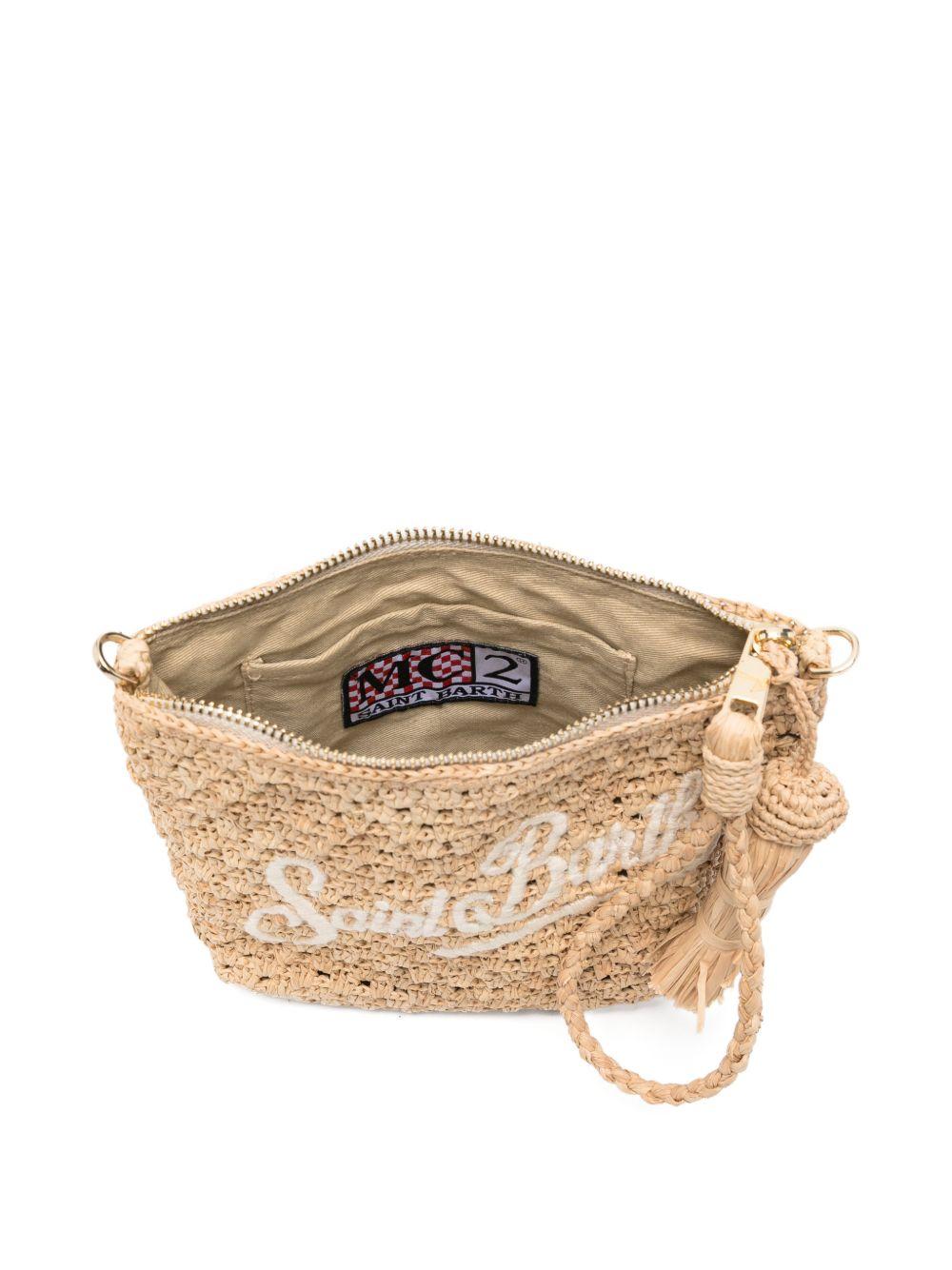 Pouch in rafia MC2 Saint Barth beige con ricamo logo RAFP001 00878L MC2 ST. BARTH KIDS