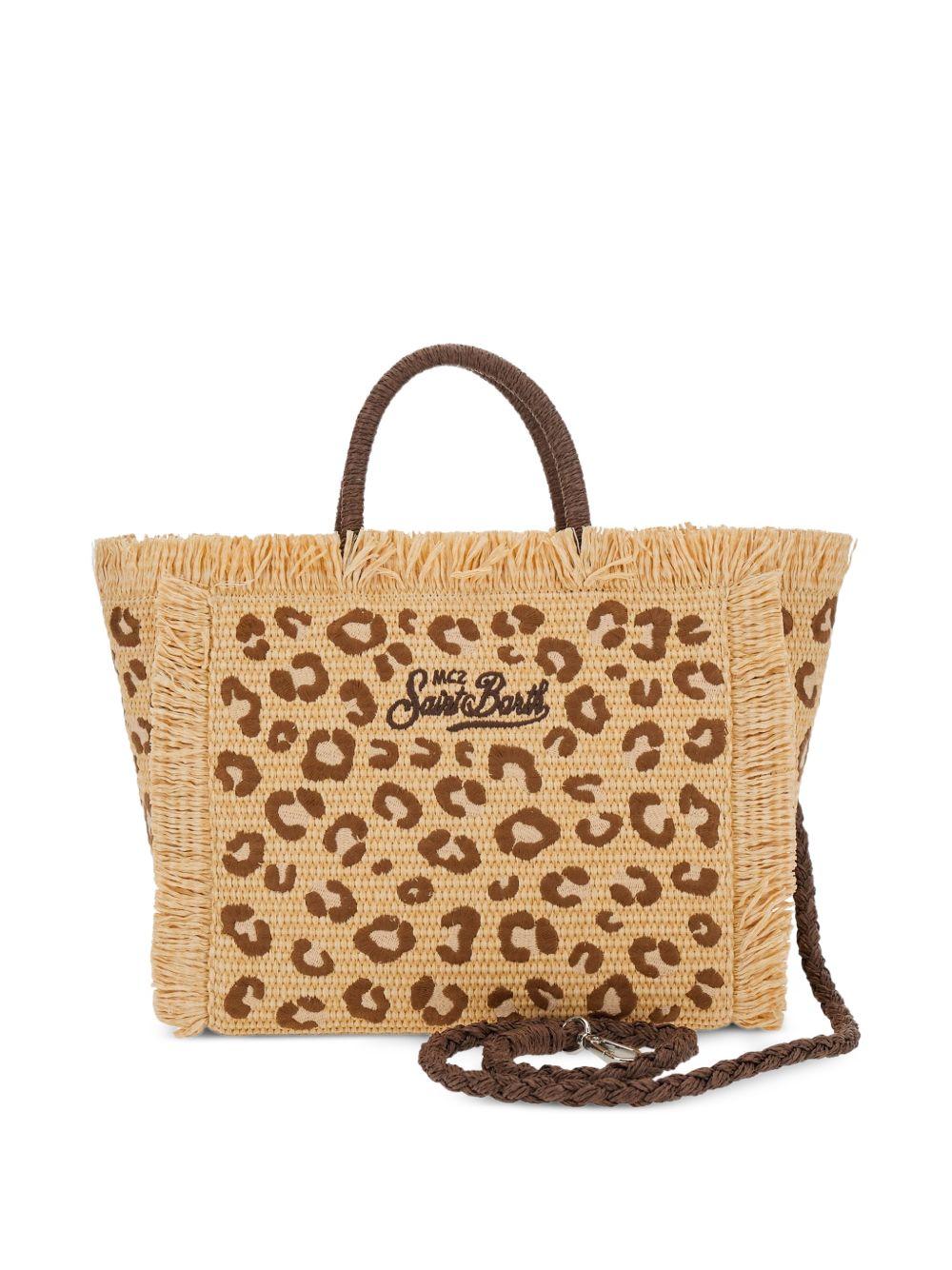 Borsa Colette MC2 Saint Barth beige con stampa animalier COL0017 00349L MC2 ST. BARTH KIDS