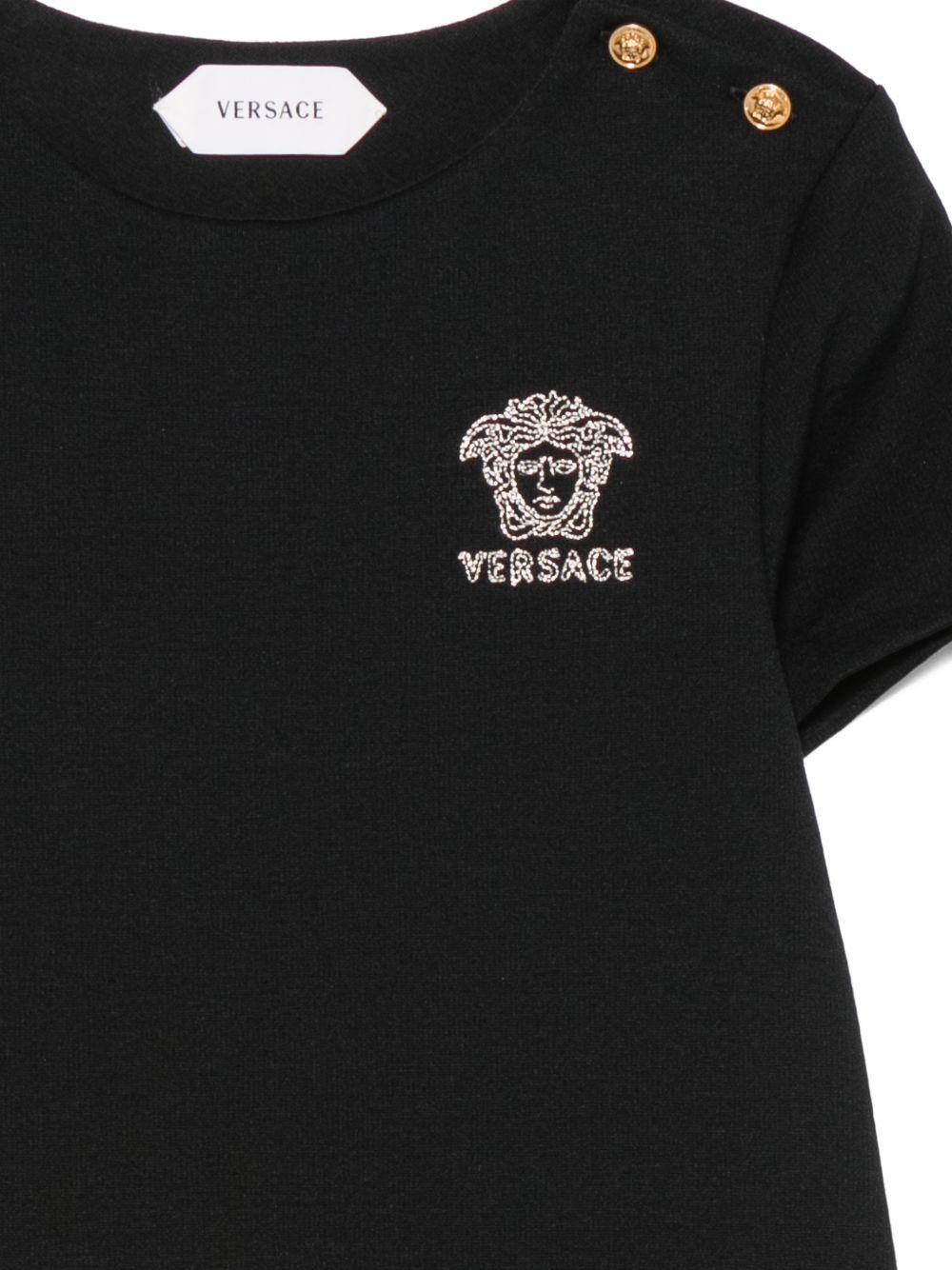Abito per bambina Versace Kids nero con motivo Medusa 10253011A18321 2B130 VERSACE KIDS
