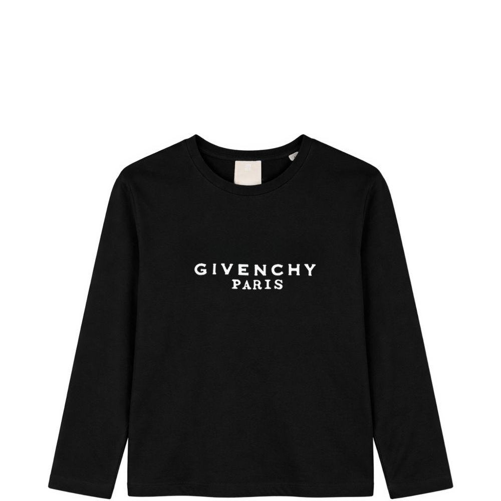 T-shirt per bambino Givenchy Kids nero con stampa logo sul davanti H31321 09B GIVENCHY KIDS