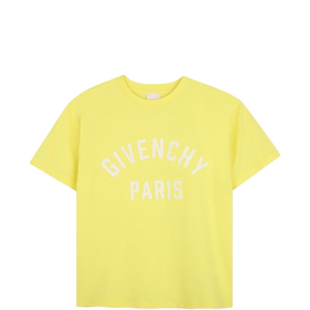 T-shirt per bambini Givenchy Kids gialla con stampa logo sul davanti H31345 508 GIVENCHY KIDS