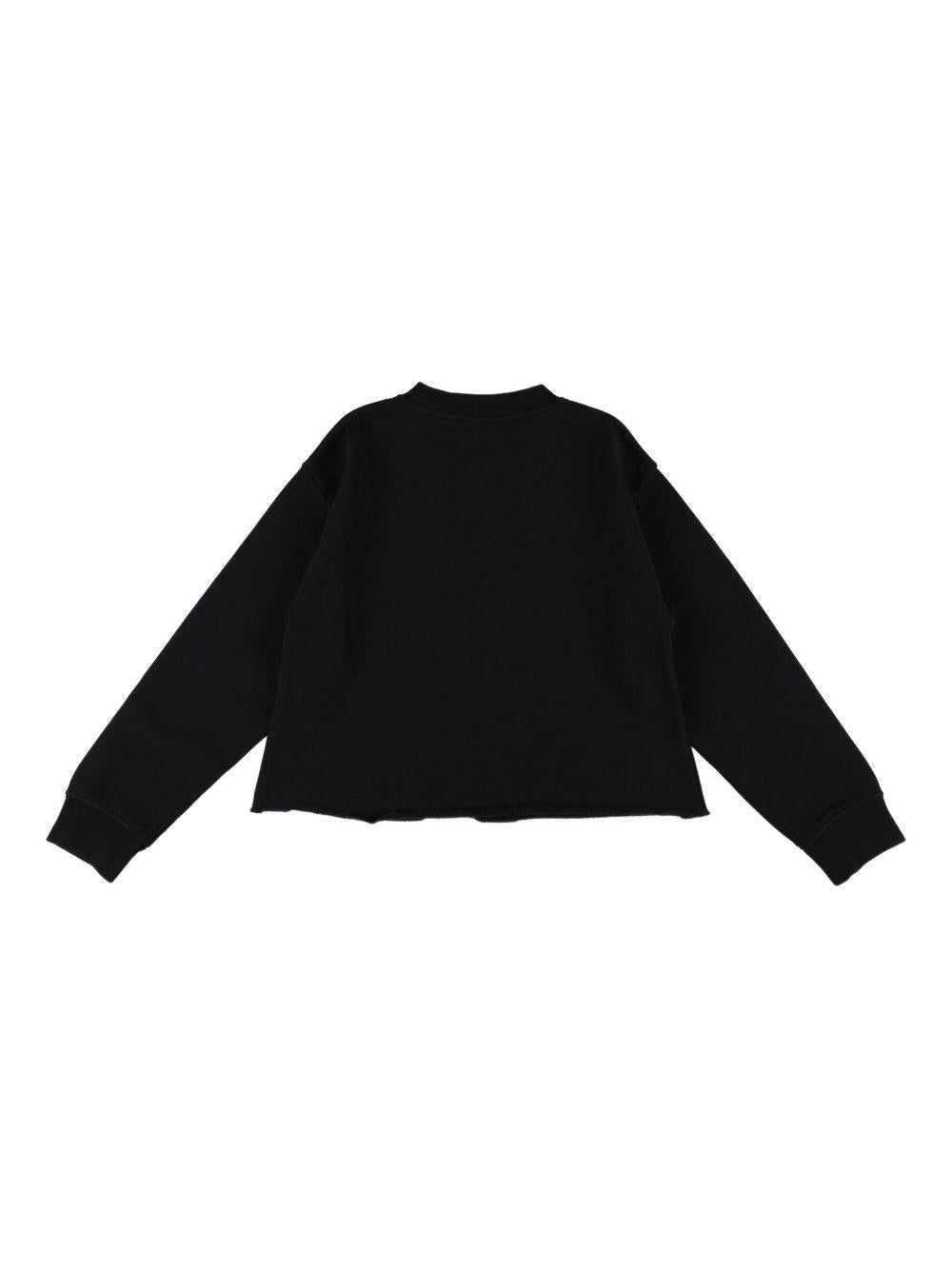 Felpa per bambina Stella McCartney Kids nera con logo ricamato sul davanti TX4C50 Z0453 961 STELLA McCARTNEY KIDS