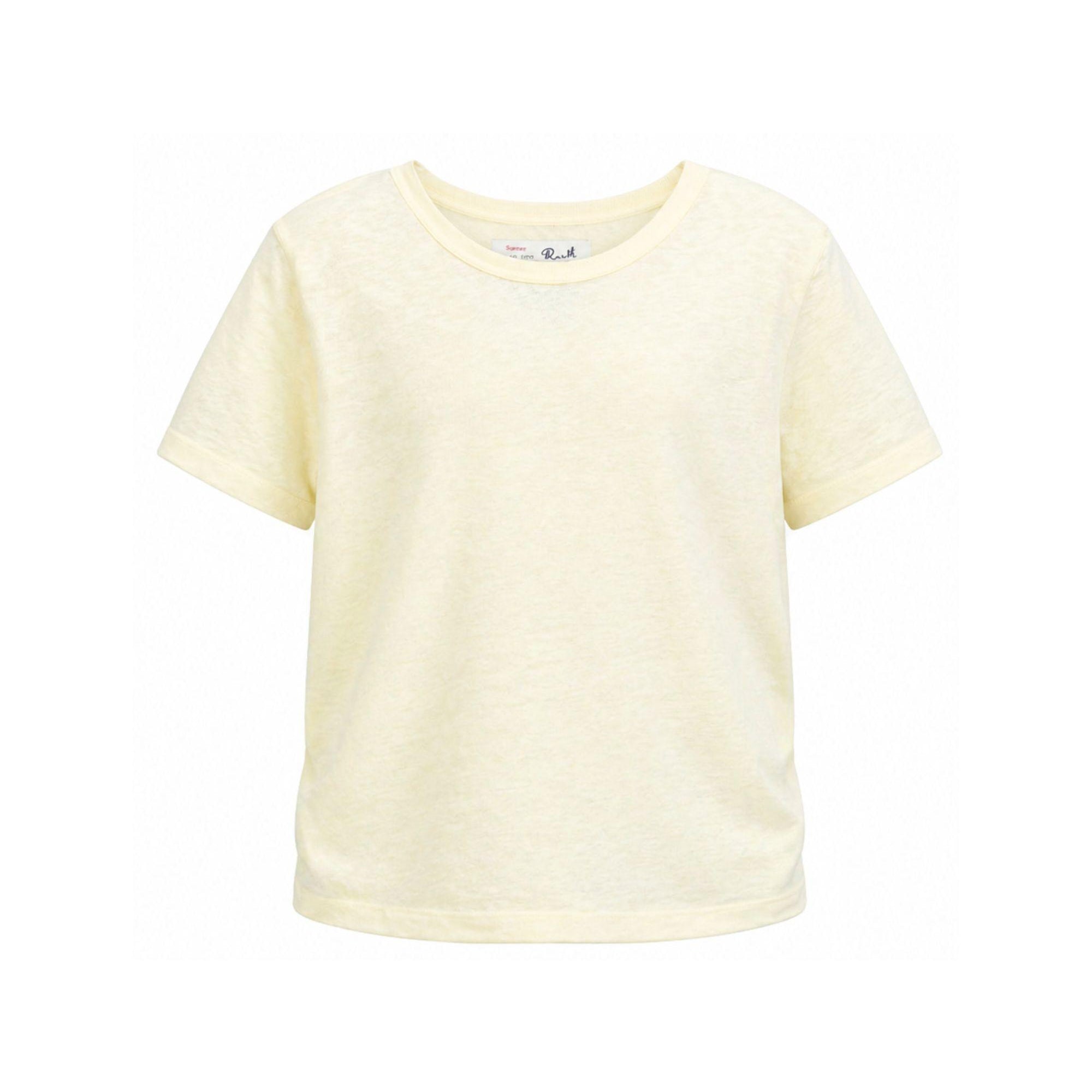 T-shirt per bambini MC2 Saint Barth Kids giallo con logo sulla manica ALE0002 00556L MC2 ST. BARTH KIDS