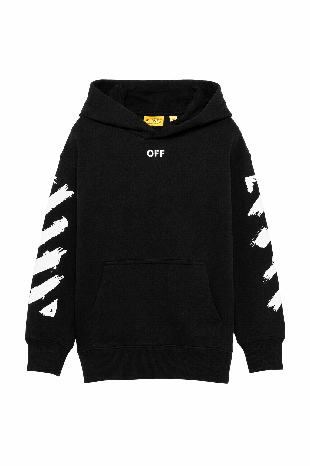 Felpa per bambino Off-White Kids nera con stampa strisce sulle maniche 44BBB001S26F005 001 OFF WHITE KIDS