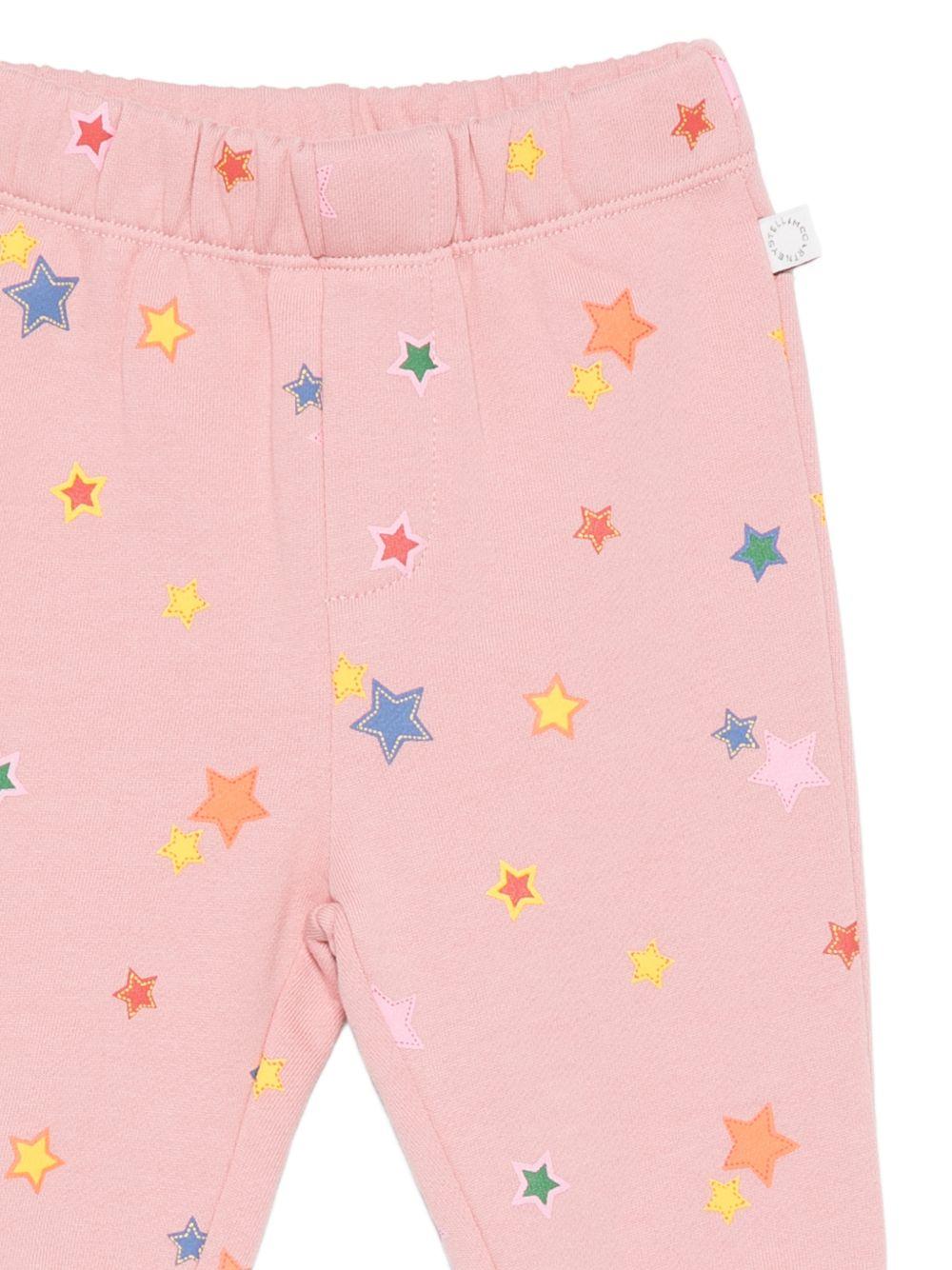 Pantaloni per neonato Stella McCartney Kids rosa con stampa grafica all-over TZ6030 Z4021 507MC STELLA McCARTNEY KIDS