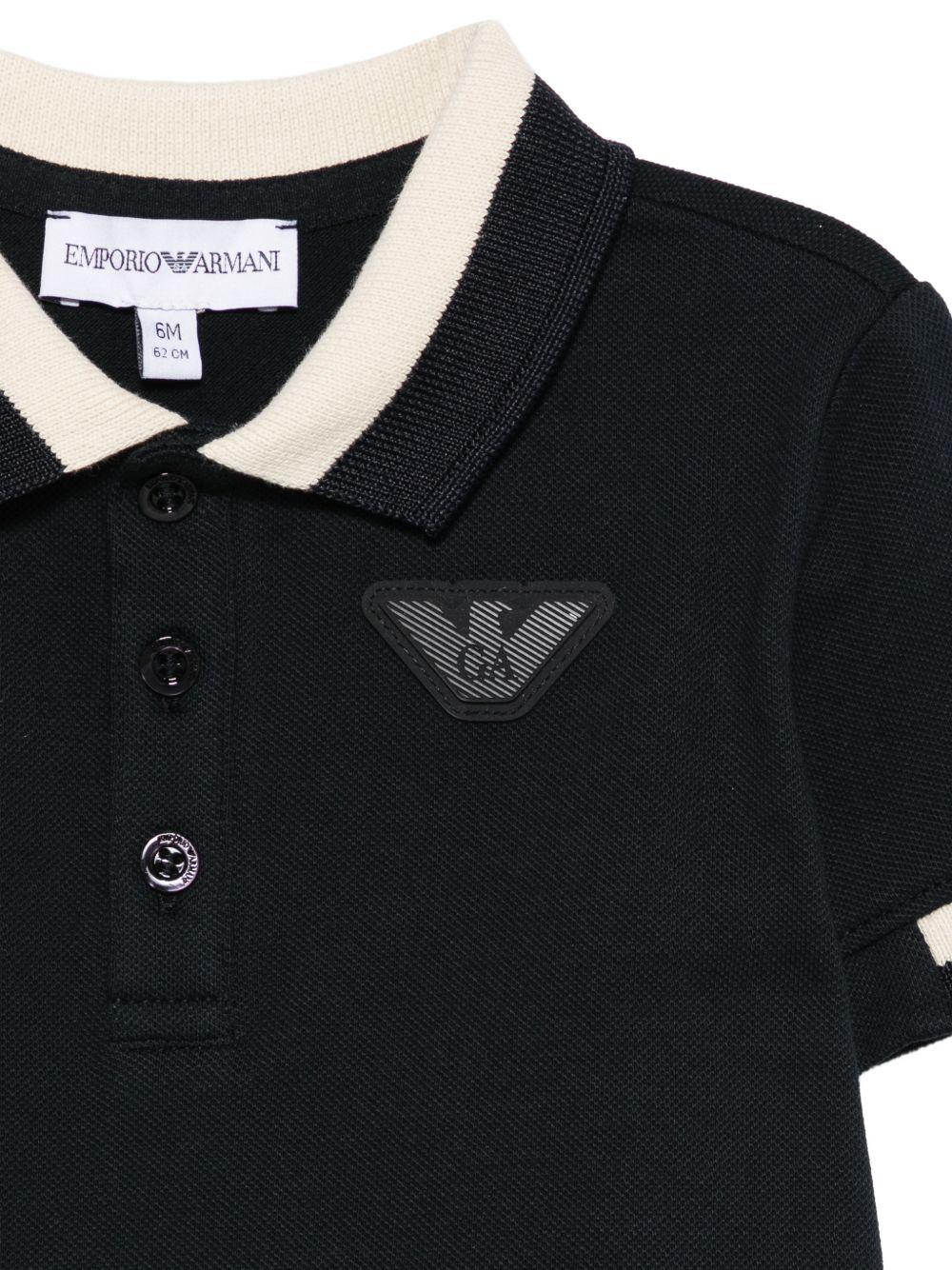 T-shirt per neonato Emporio Armani Kids blu con logo aquila sul davanti EB001322 AF16641 UB118 EMPORIO ARMANI KIDS