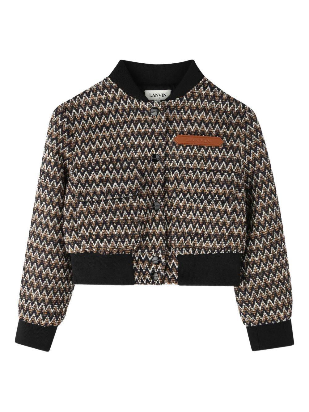 Giubbino per bambina Lanvin Enfant multicolore con polsini a coste N30311 P90 LANVIN