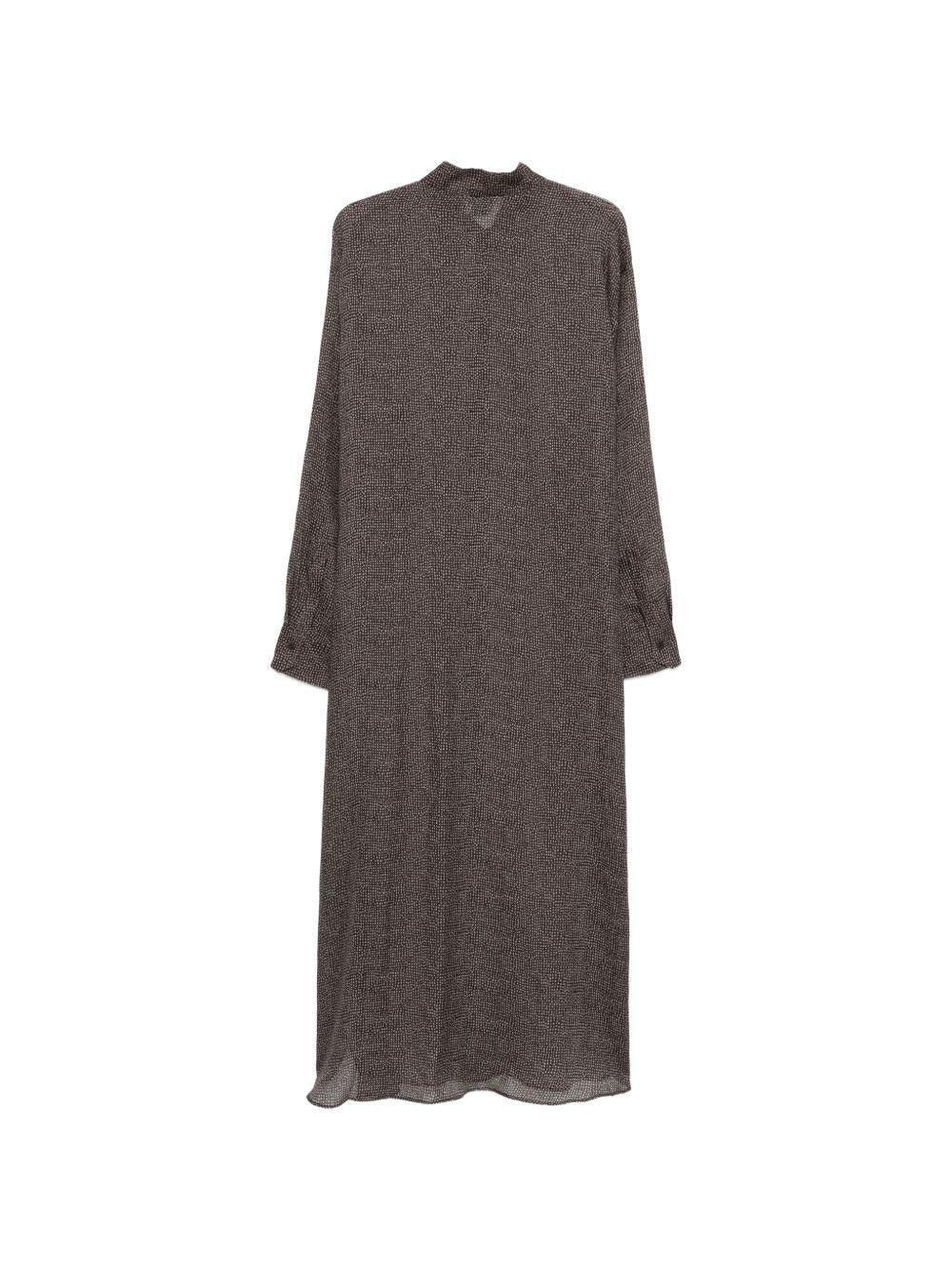 Abito midi per donna Alysi multicolore con colletto 116362 P6212 FUME ALYSI