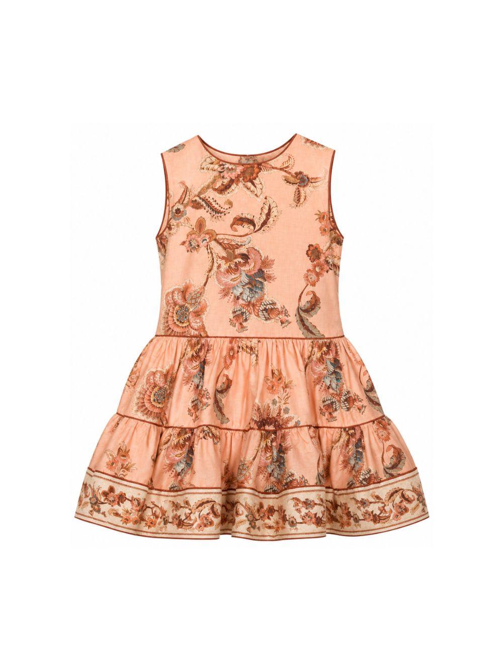 Abito per bambina Zimmermann Kids rosa con stampa floreale all-over 7821DS S261 ZIMMERMANN KIDS