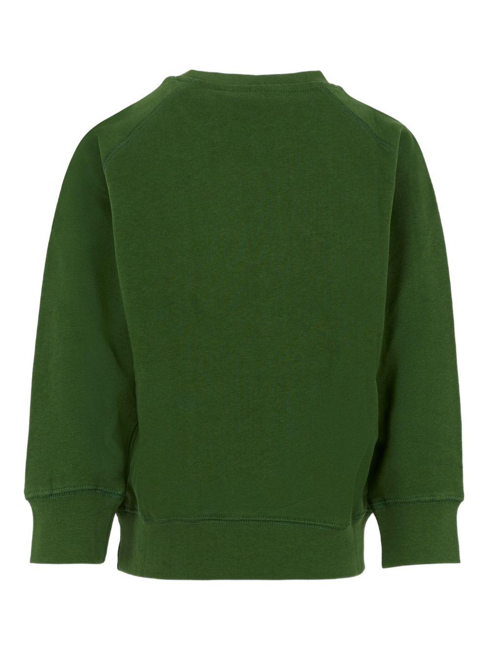 Felpa per bambino Molo verde con stampa smiley 6W25J201 5533 MOLO
