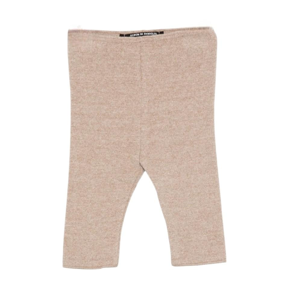 Leggins per neonata Album di Famiglia Kids beige lavorati a maglia 25W23276 MG ALBUM DI FAMIGLIA
