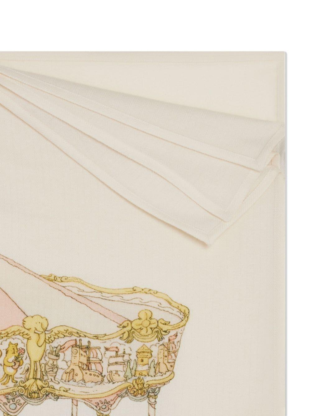 Coperta per neonati Atelier Choux Paris beige con stampa Carousel CBCWCARPB CAROUSEL ATELIER CHOUX PARIS KIDS