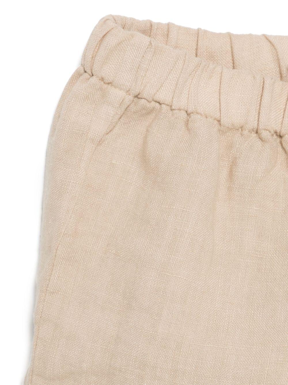 Set con shorts per neonato Il Gufo beige in lino P25DP517L6009 126 IL GUFO