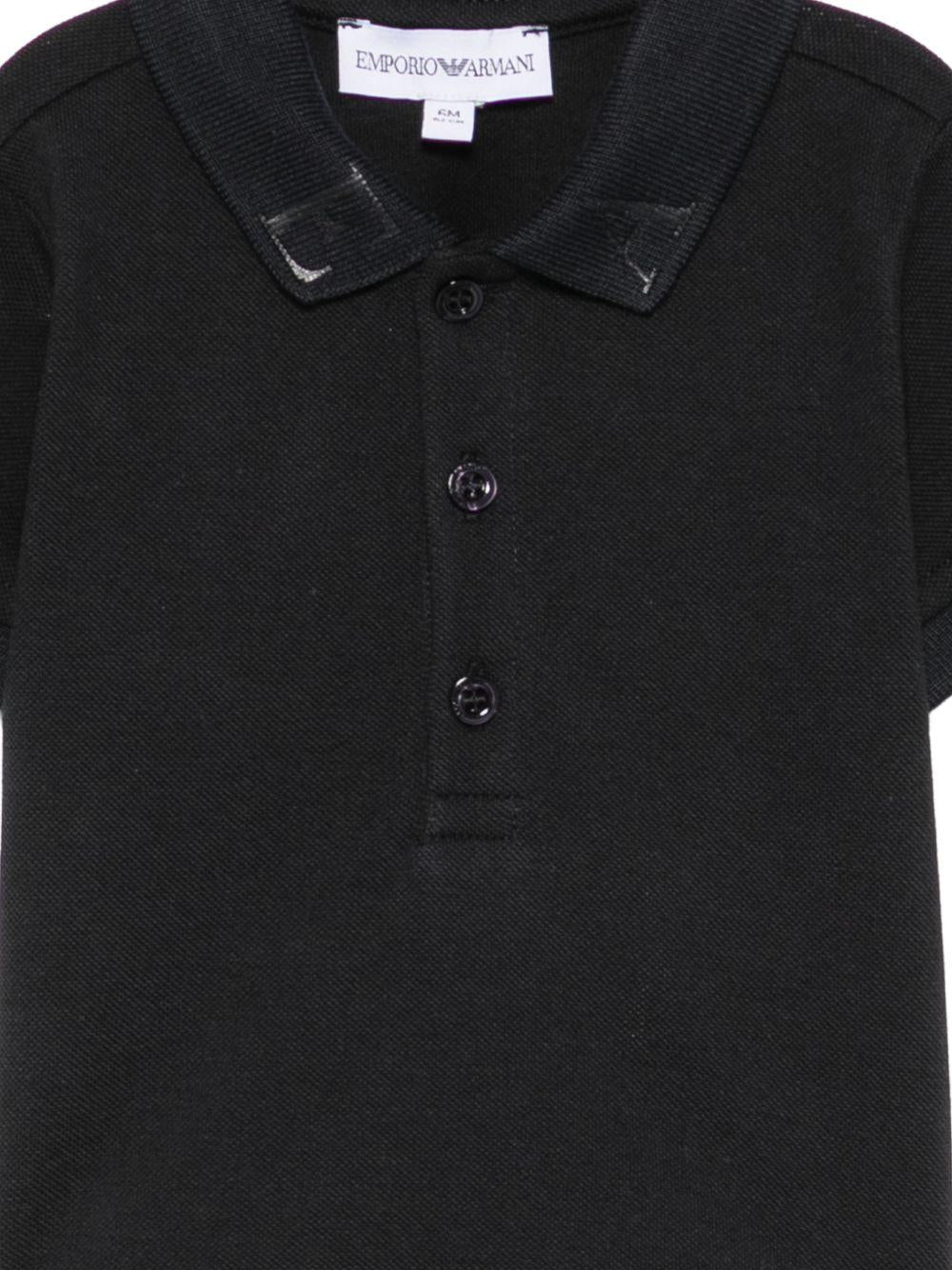 Polo per neonato Emporio Armani Kids nera con stampa sul colletto EB001669 AF28486 UB118 EMPORIO ARMANI KIDS