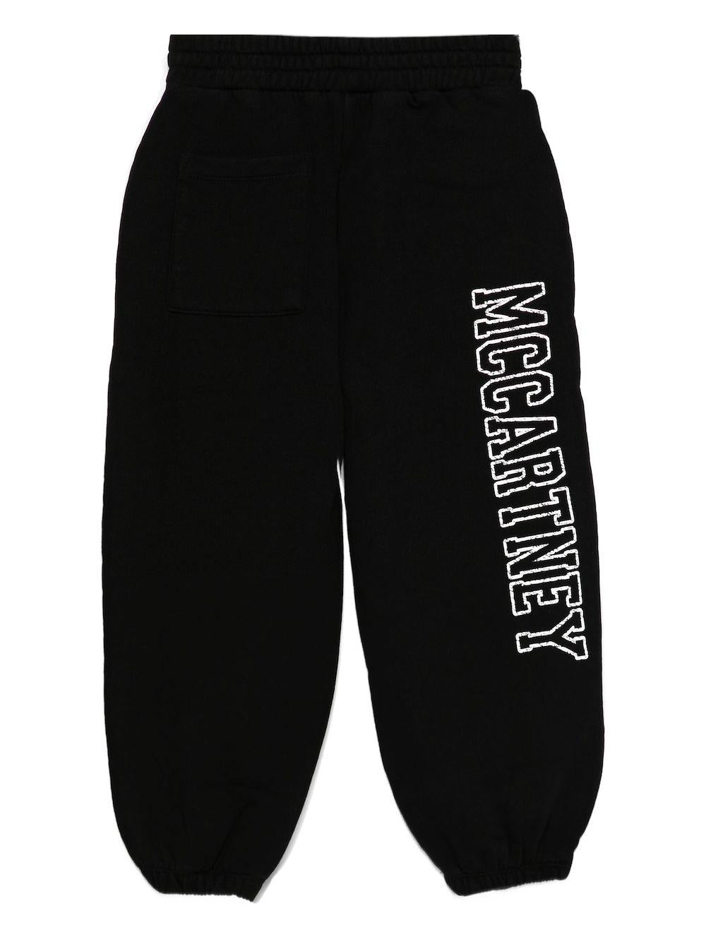 Pantaloni sportivi per bambina Stella McCartney Kids nero con stampa logo sulla gamba TX6C50 Z0453 961 STELLA McCARTNEY KIDS