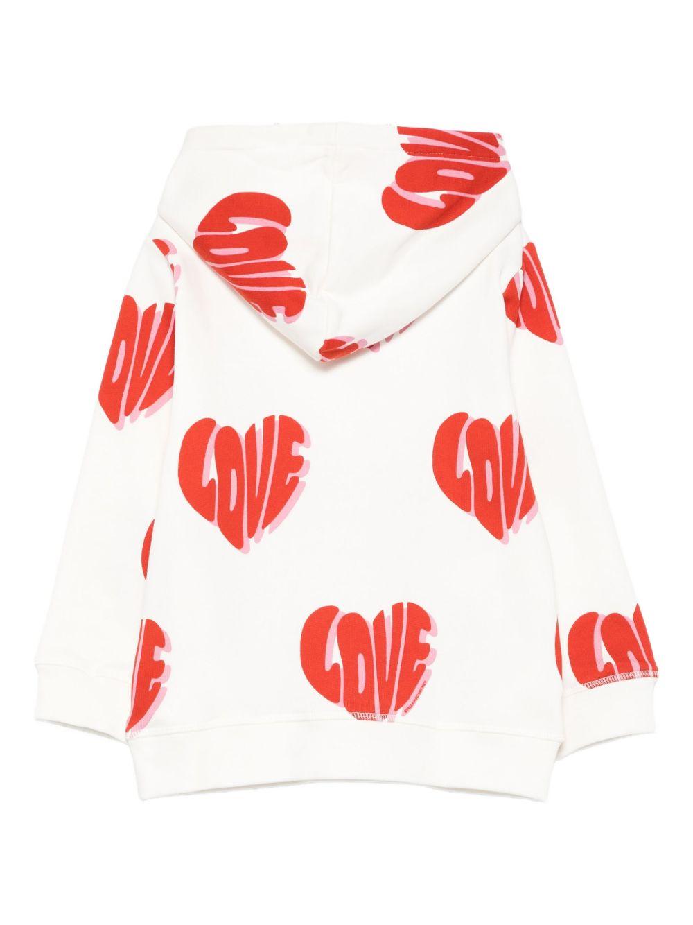 Felpa per bambina Stella McCartney Kids bianco con motivo a cuore TX4C20 Z3037 101MC STELLA McCARTNEY KIDS